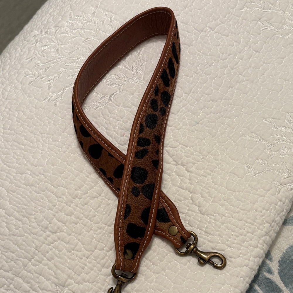 Parker Thatch Leopard Print Shoulder Leather Bag Strap